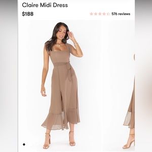 Show Me Your Mumu Claire Midi Dress Dune Chiffon